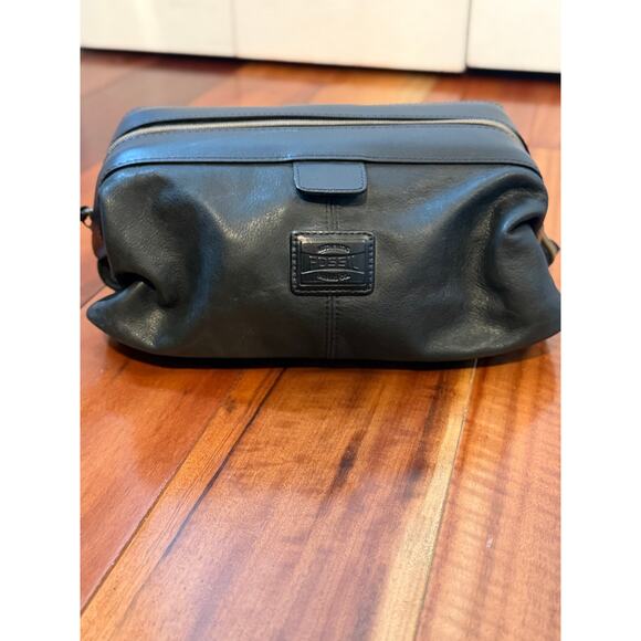 Fossil Handbags - Fossil Black Leather Toiletry Shave Kit Bag Men’s